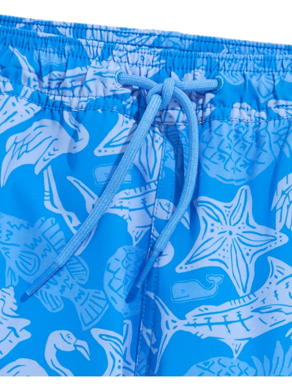 Vineyard Vines Bright Blue Tropical Kids Swim Trunks